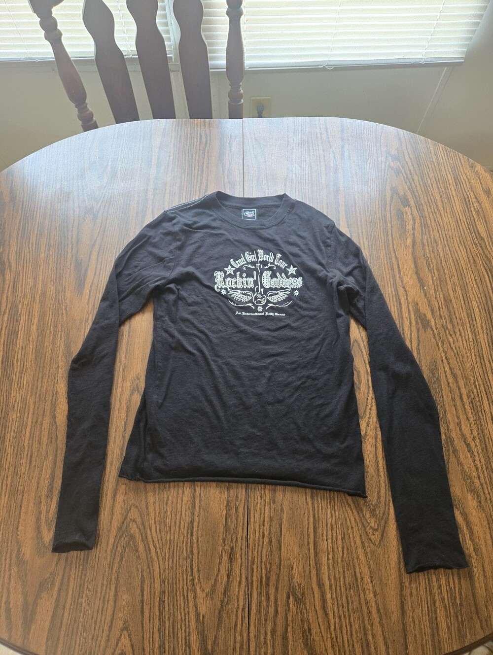 Cruel Girl Rockin Goddess Rhinestone Long Sleeve Tshirt